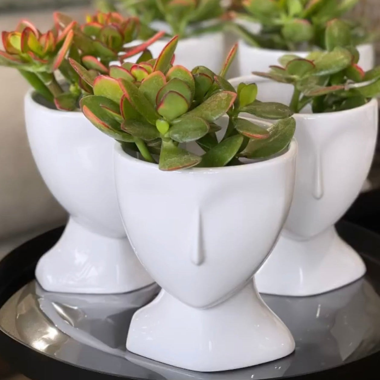 WHITE FACE VASE