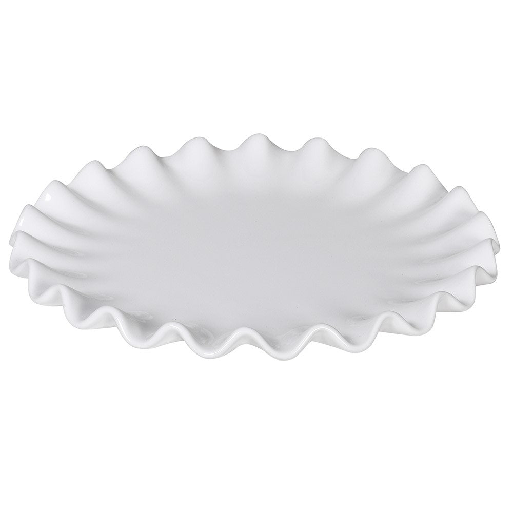 RUFFLE WHITE CAKE PLATE