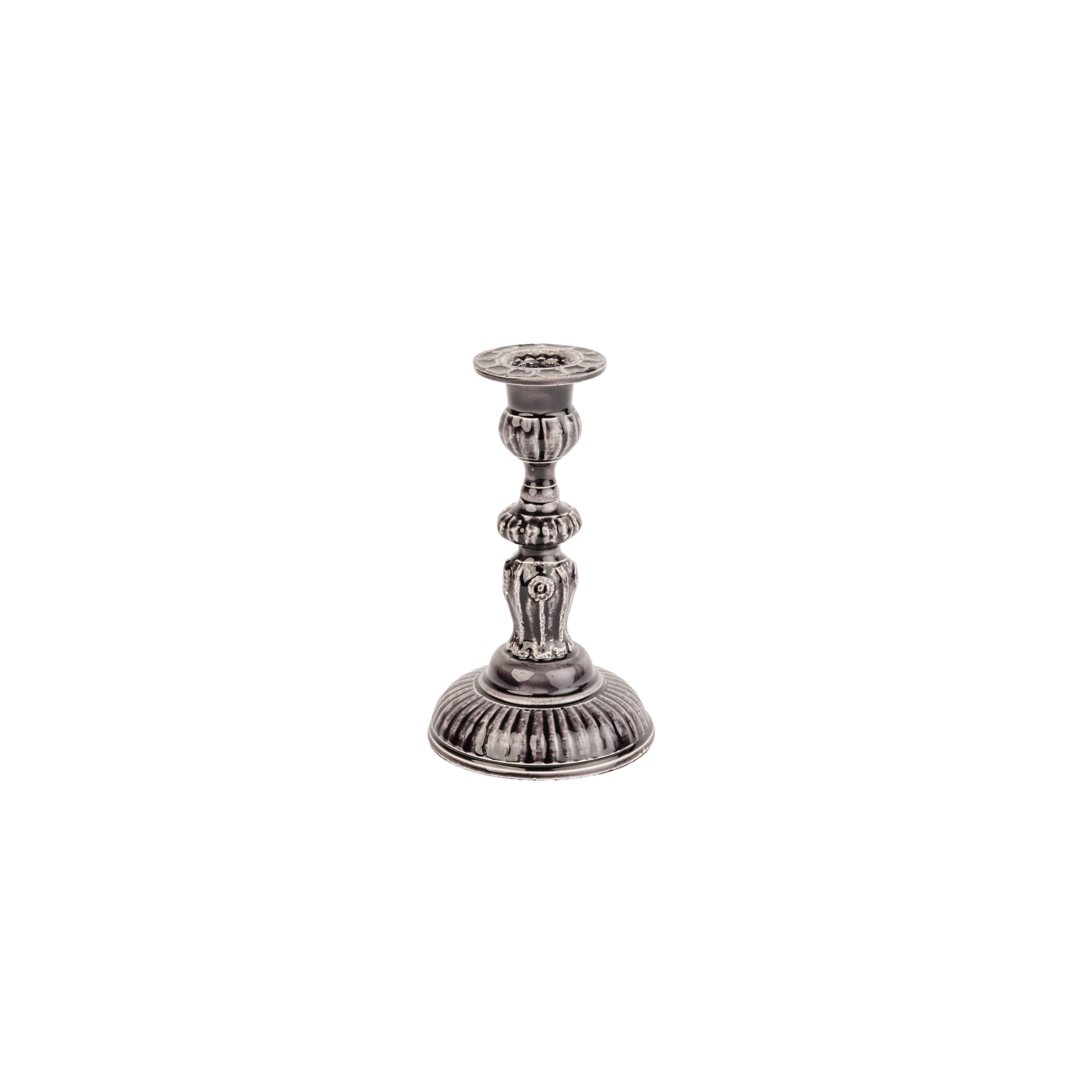 ENAMEL CANDLESTICK - SLATE - SMALL