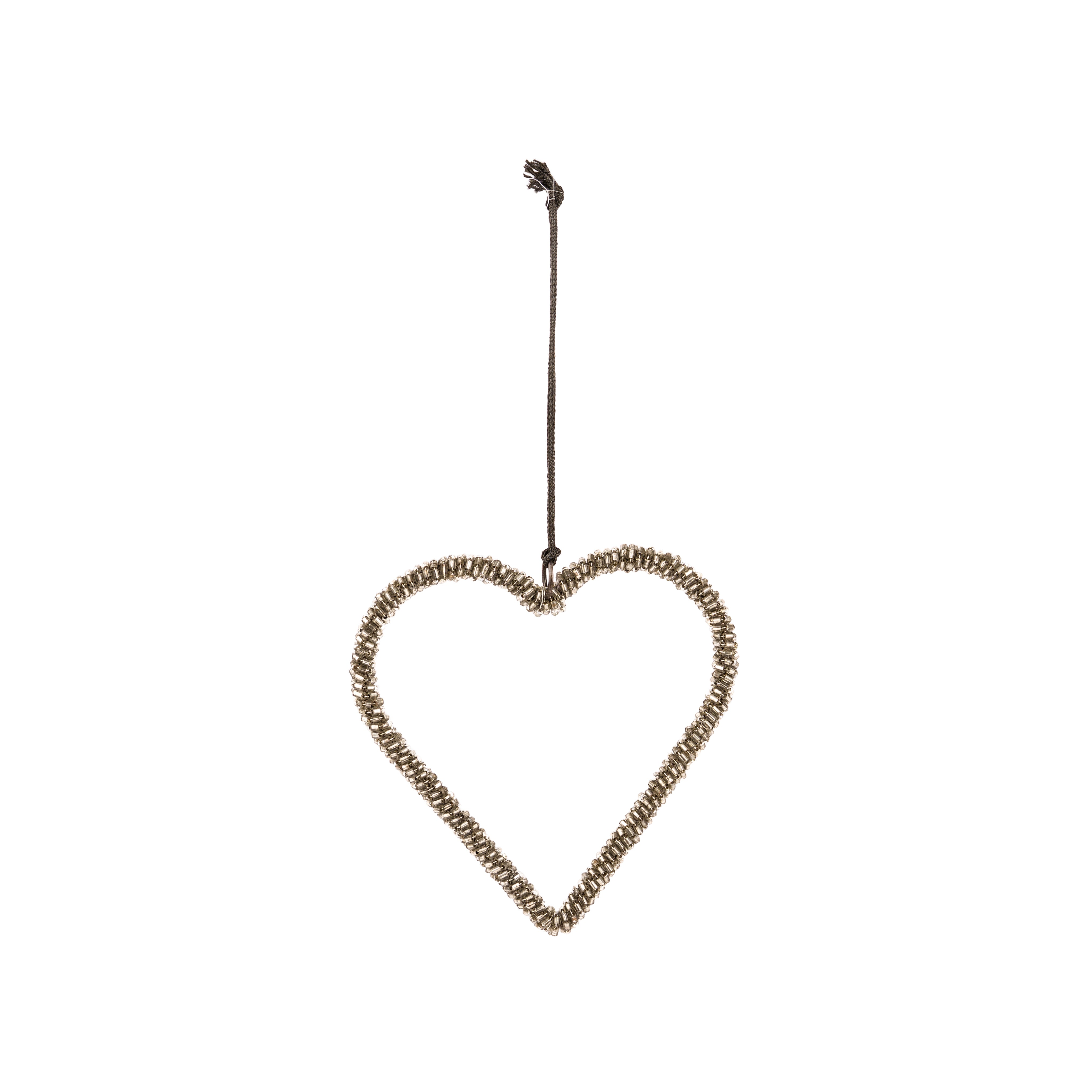 Glass Beaded Heart Decoration