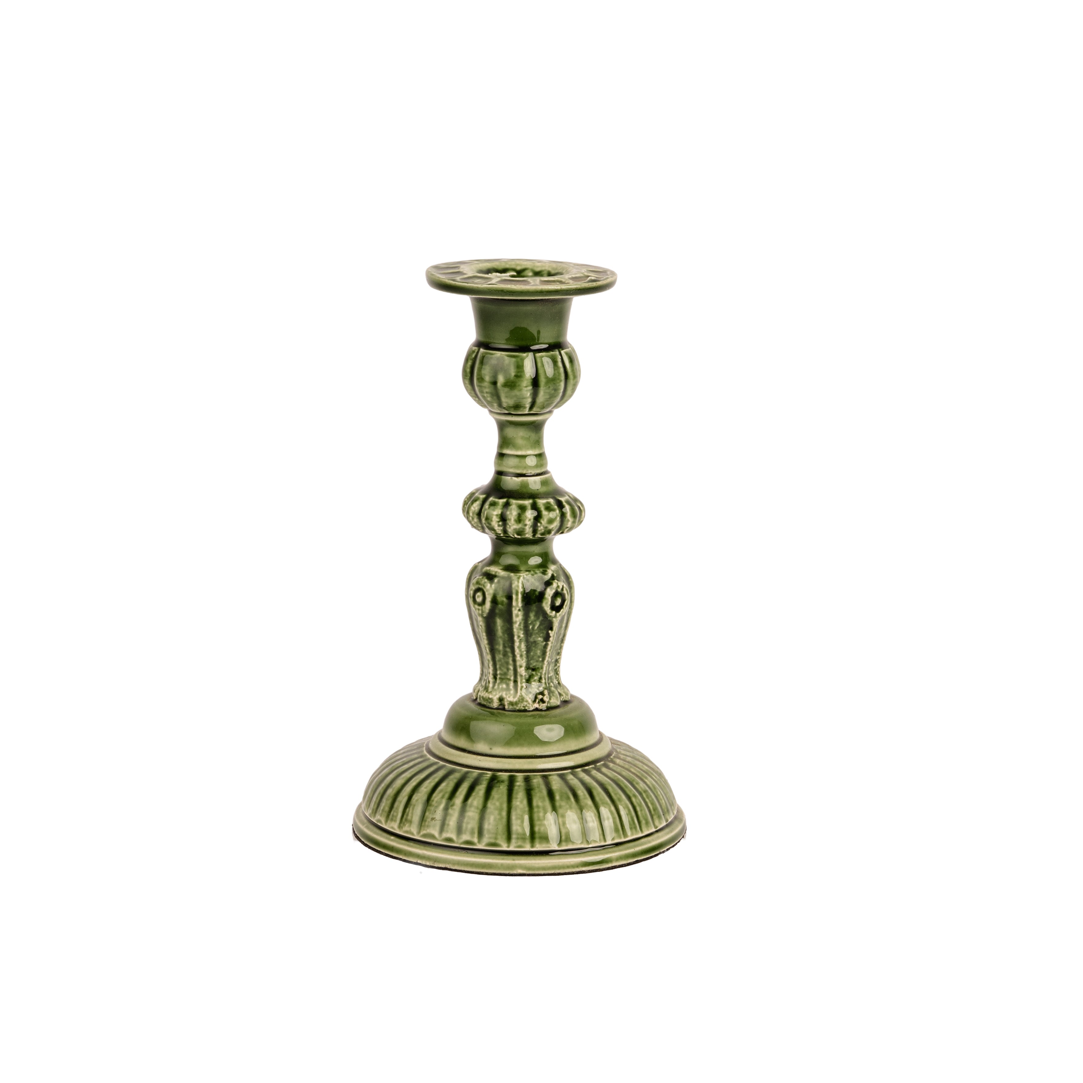 ENAMEL CANDLESTICK - GREEN - SMALL