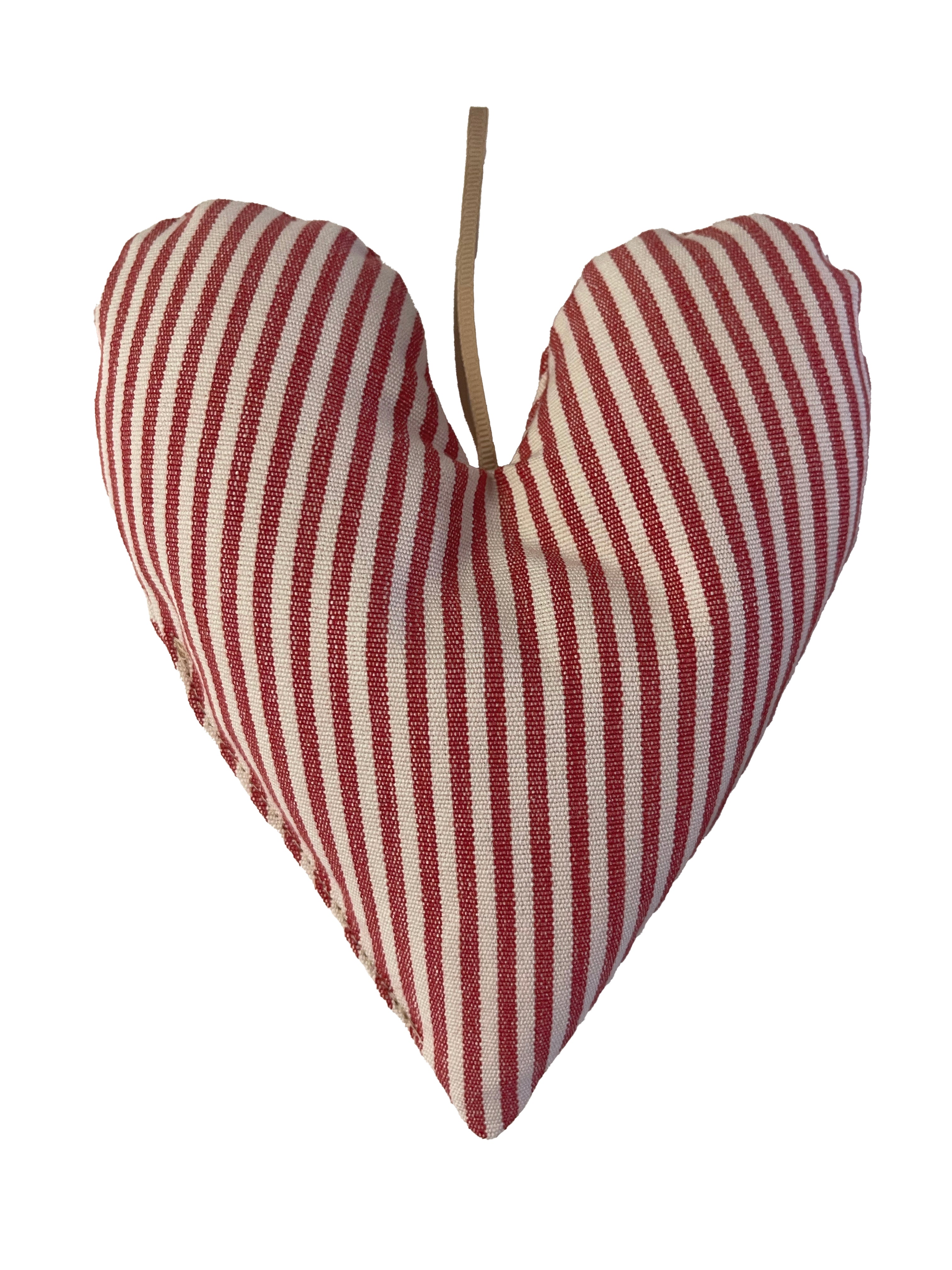LATHAMS EXCLUSIVE LOVE HEART - STRIPE - RED/WHT