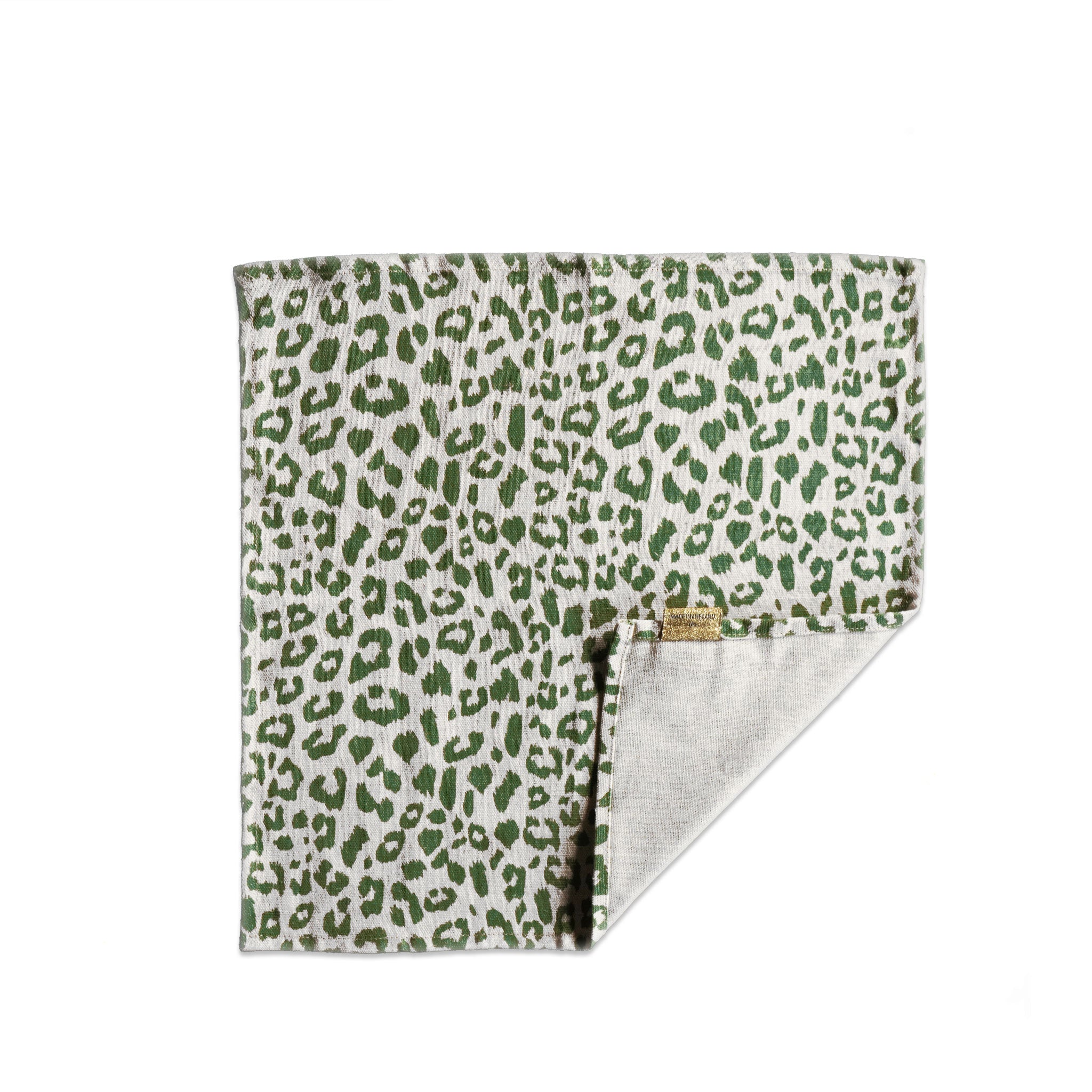 TIME FOR TEA NAPKIN GREEN LEOPARD