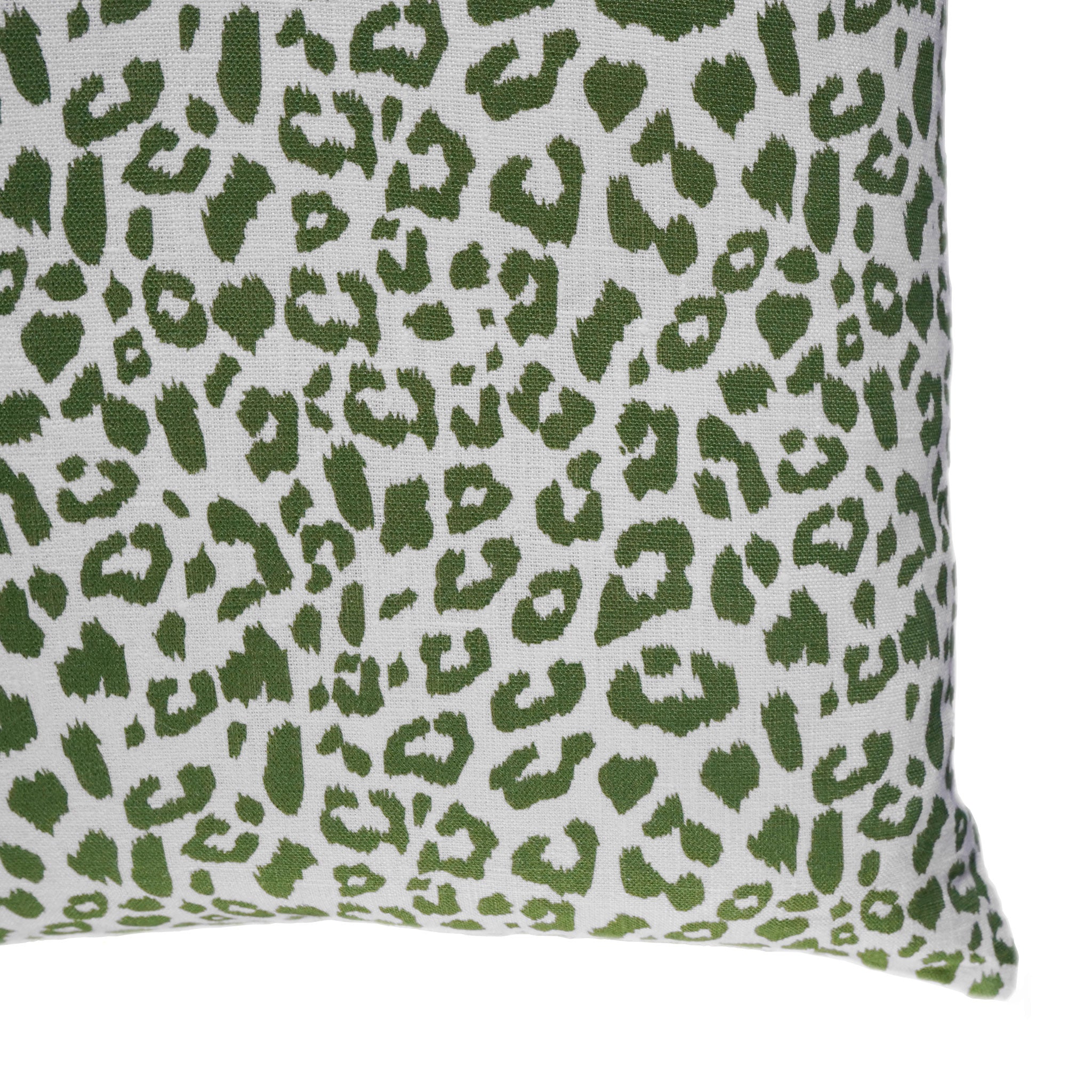 TIME FOR TEA GREEN LEOPARD CUSHION