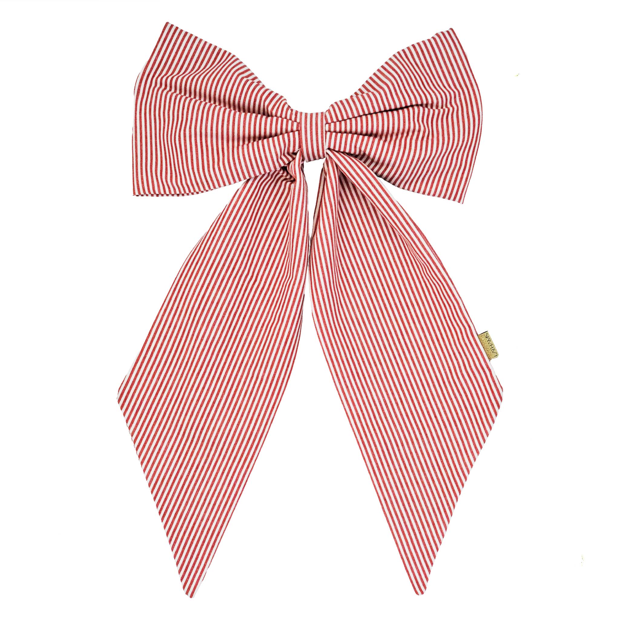 LATHAMS EXCLUSIVE GIANT BOW RED & WHITE STRIPE