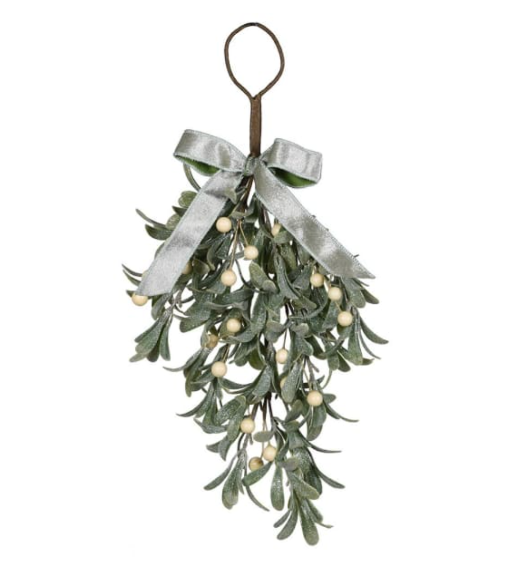 FROSTED MISTLETOE TEARDROP