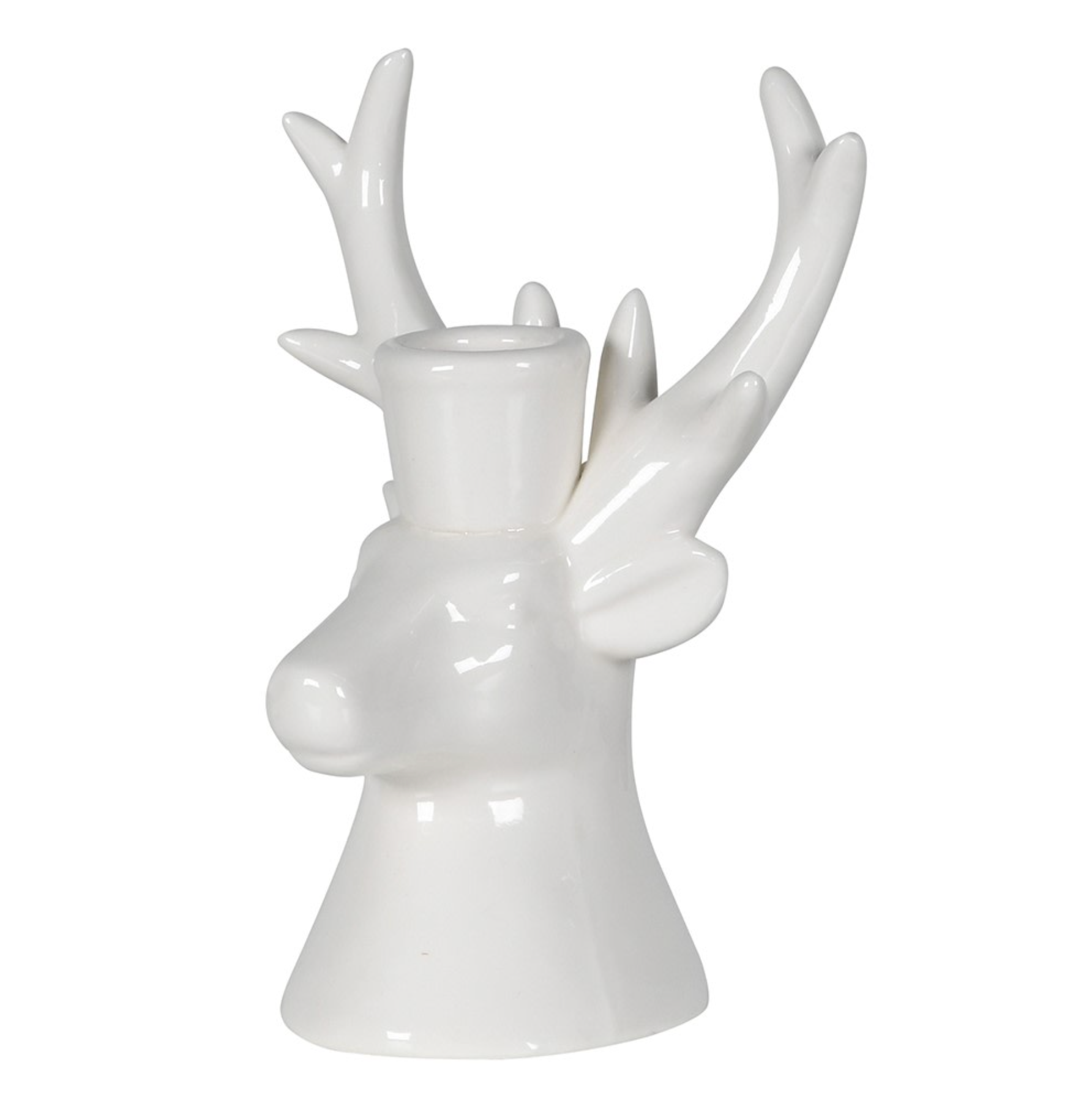 PORCELAIN STAG CANDLE HOLDER