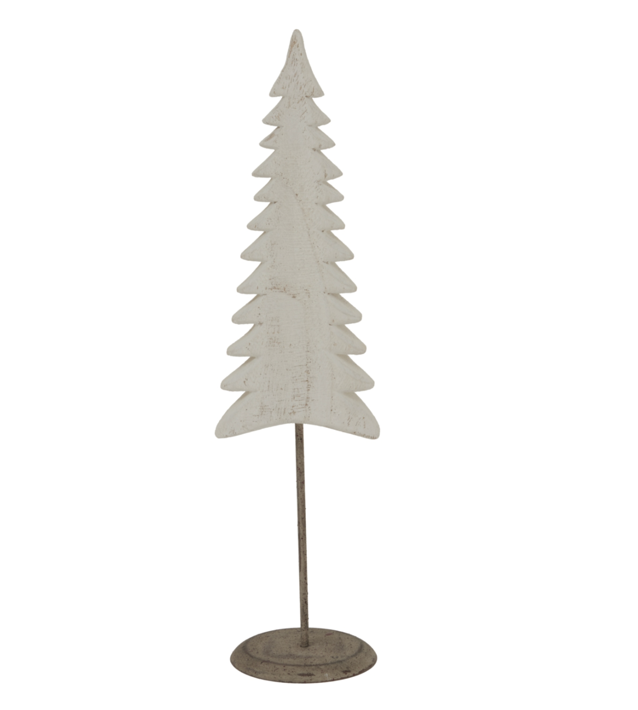 Whitewashed Tall Tree On Stand - Small