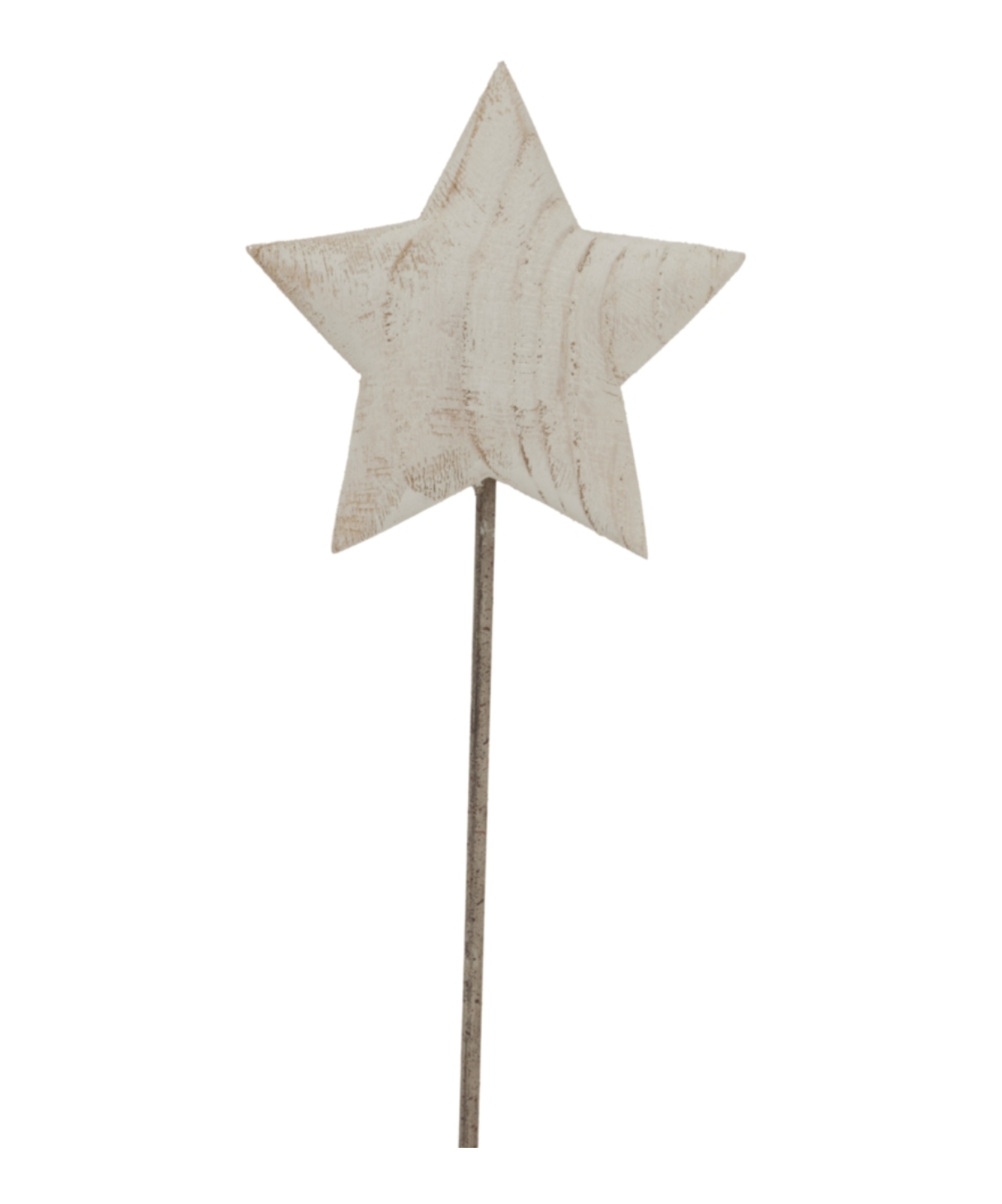Whitewashed Rustic Star On Stand - Large