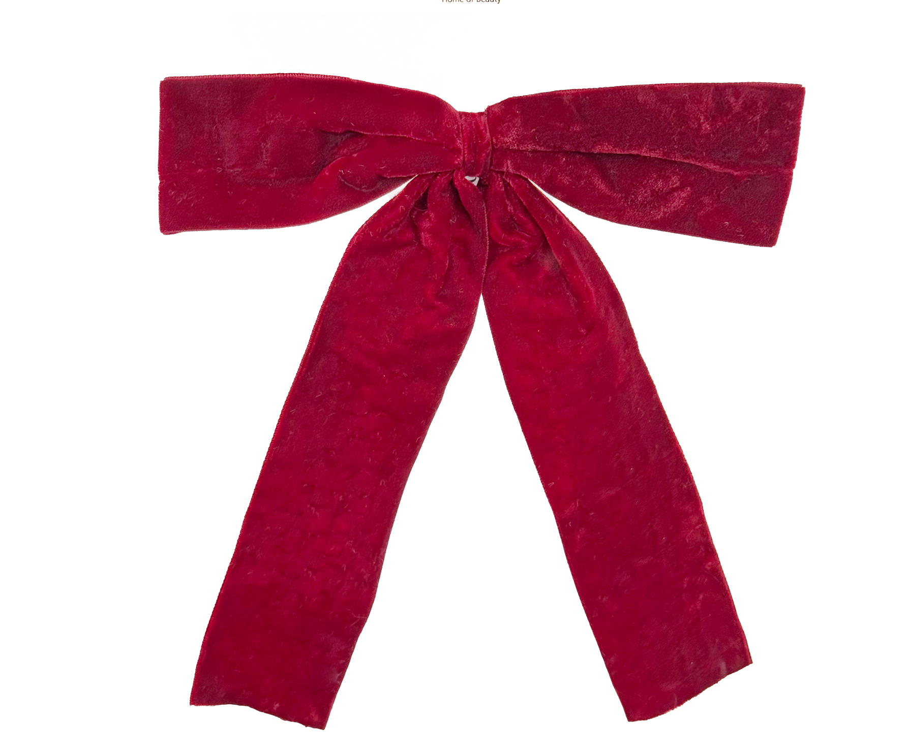 Velvet Bow On Clip - Red