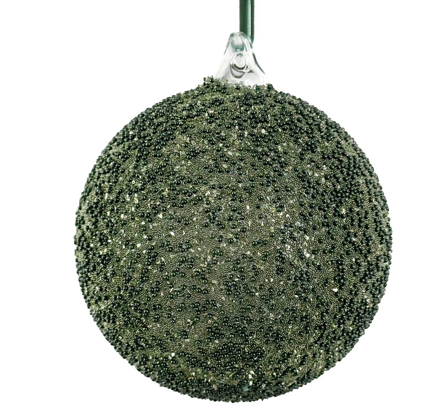 Glass Beaded Ball - Green
