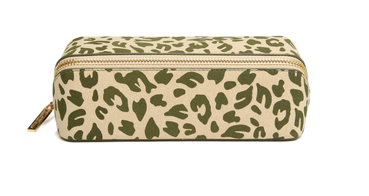 TRAVEL CASE-  GREEN LEOPARD