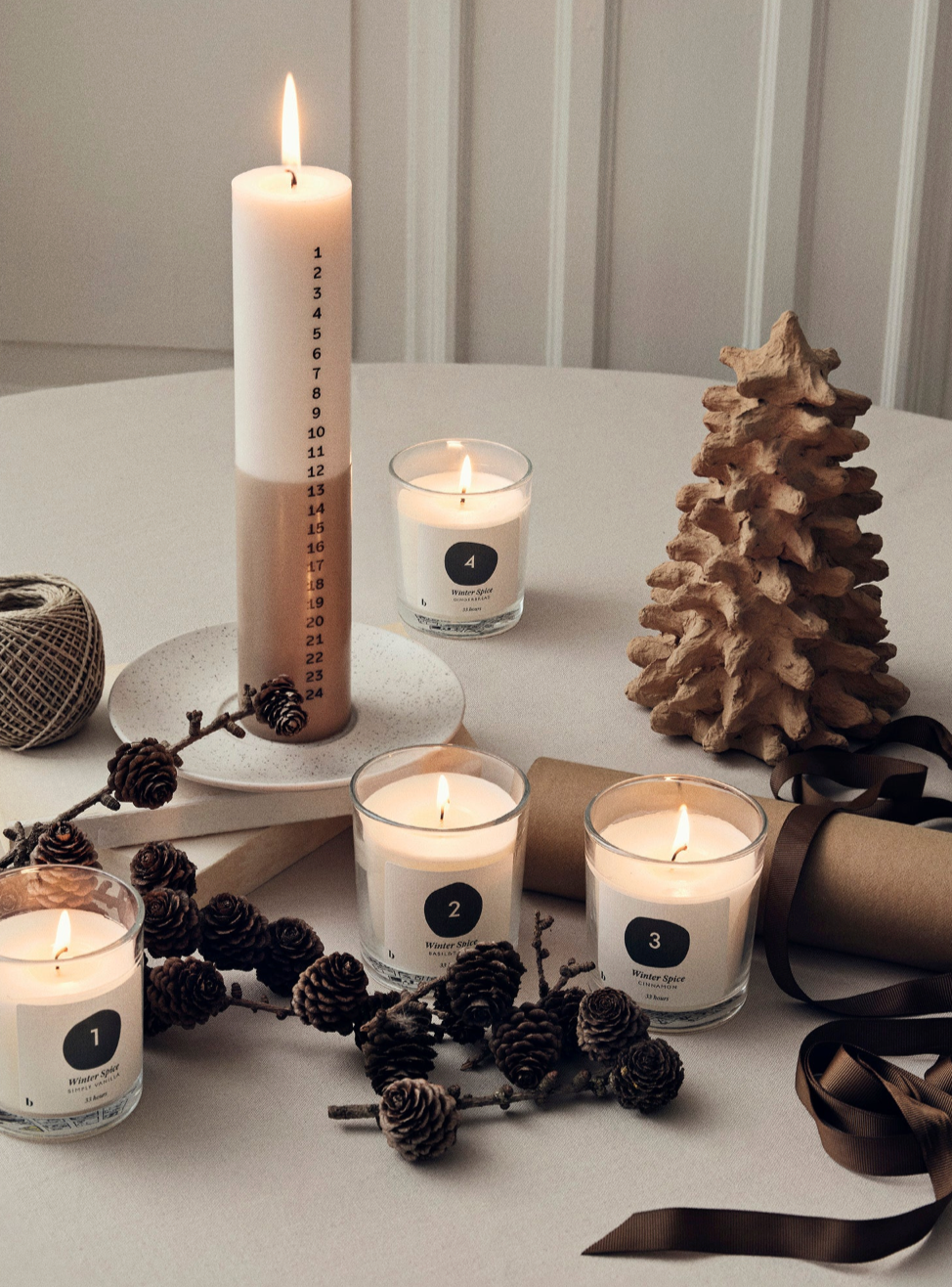 Advent Calendar Candle - White