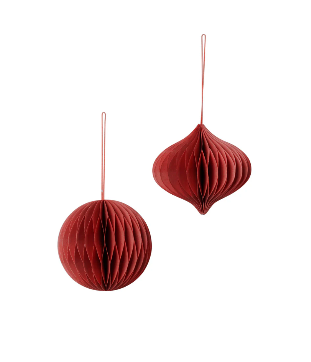 Honeycomb Red Round & Teardrop (Set of two)