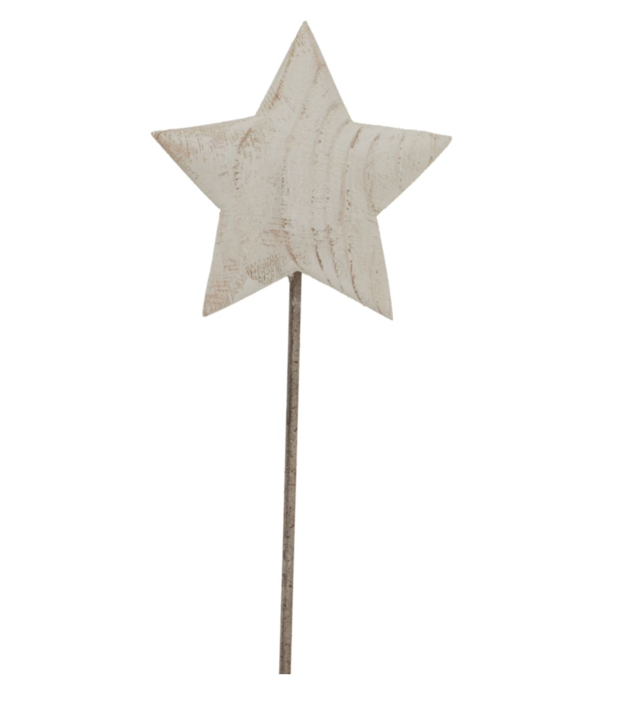 Whitewashed Rustic Star On Stand - Small