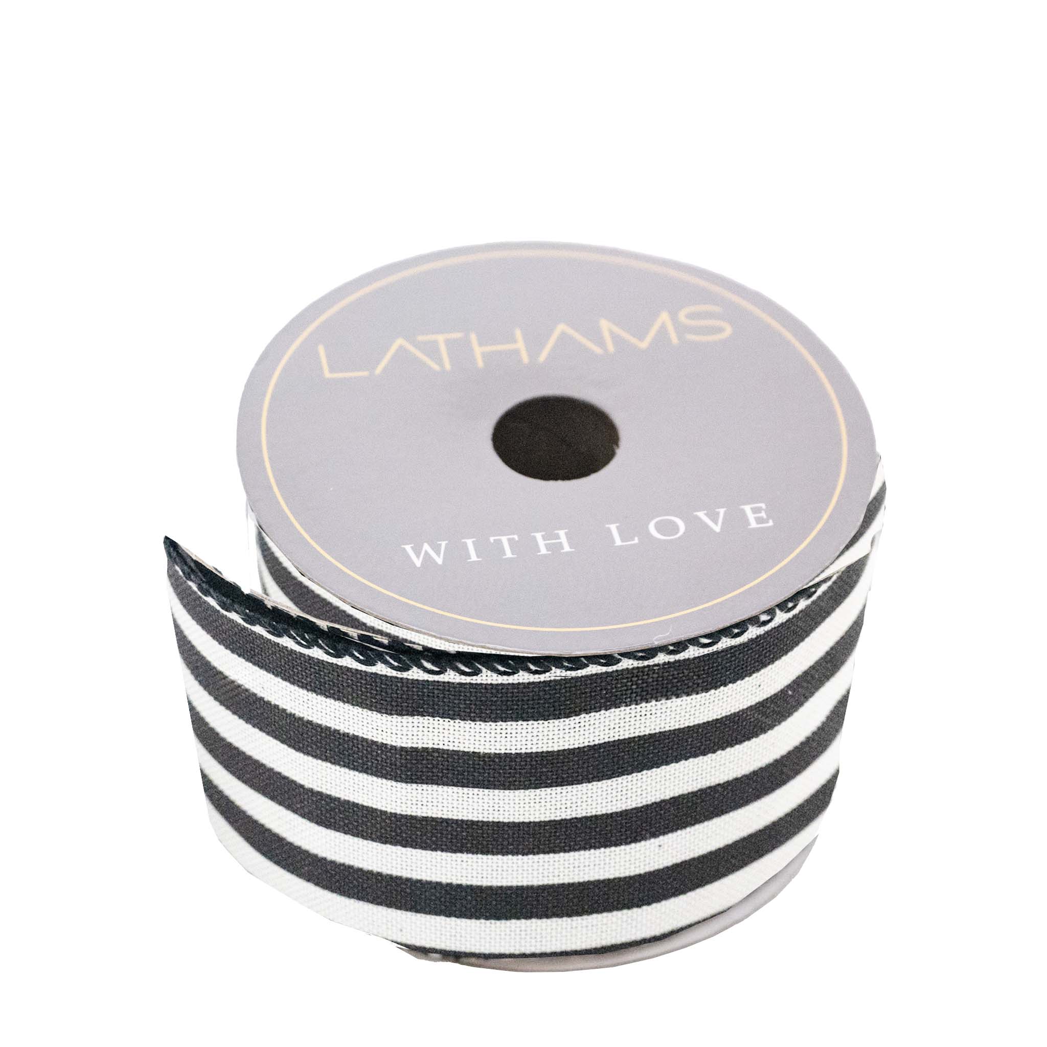 EXCLUSIVE BLACK AND WHITE STRIPE RIBBON