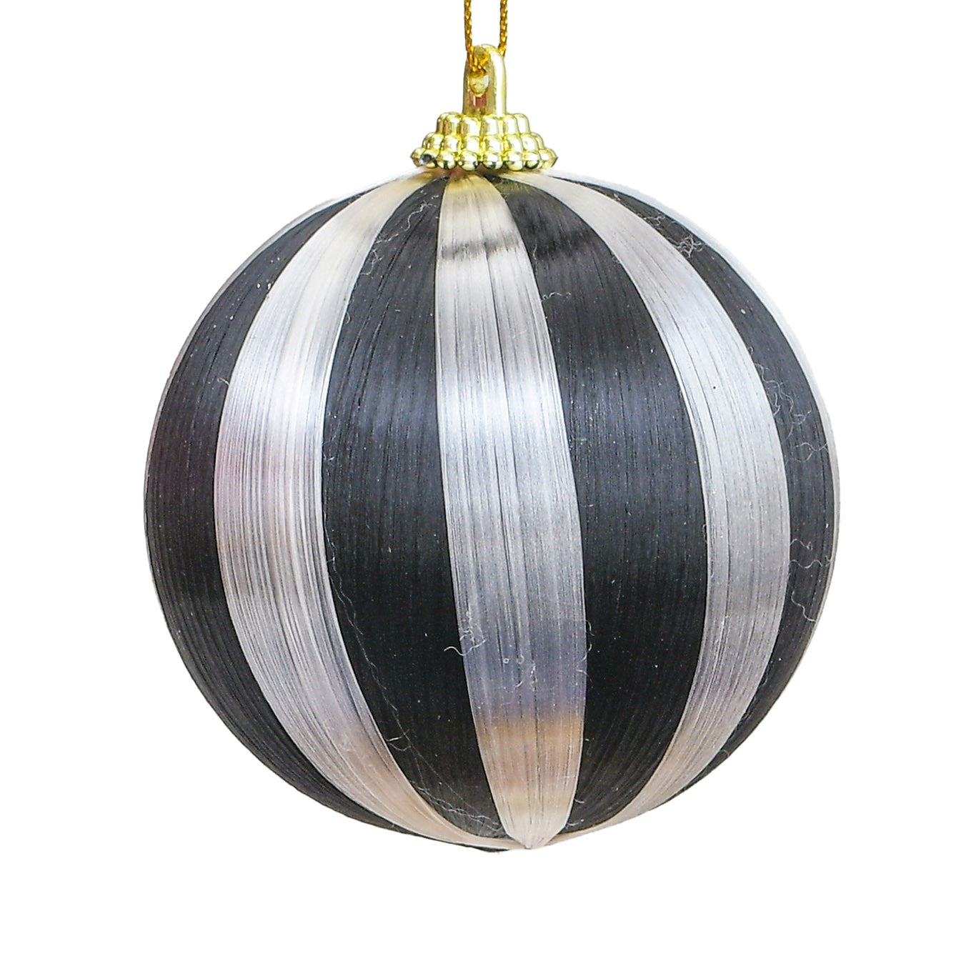 STRIPED BALL DECORATION - BLACK/WHITE