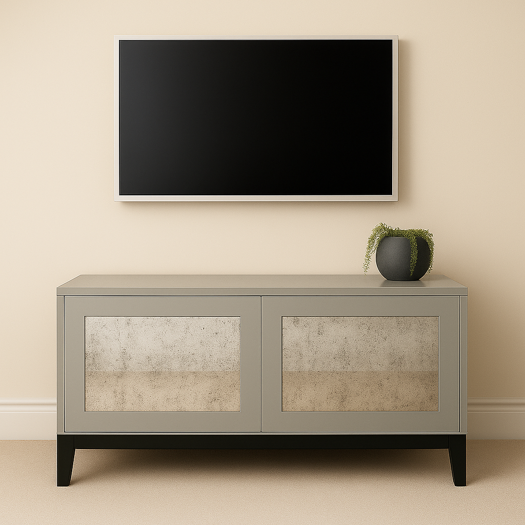 THE LOVER TV UNIT - ANTIQUE MIRRORED DOORS