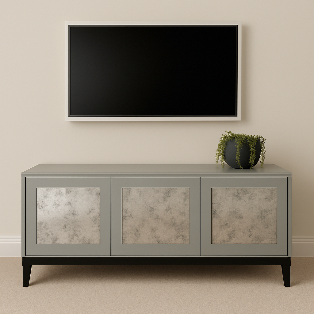 THE LOVER TV UNIT - ANTIQUE MIRRORED DOORS