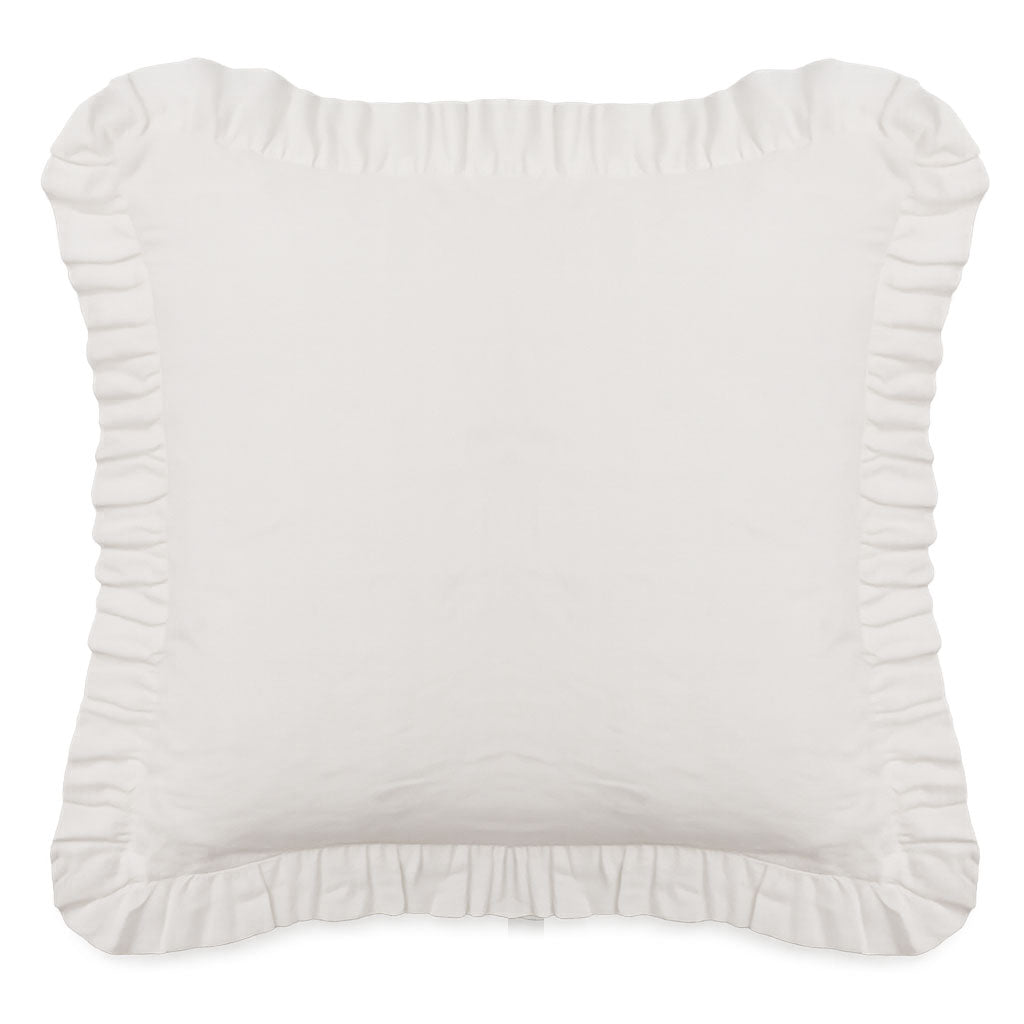 White Ruffle Cushion