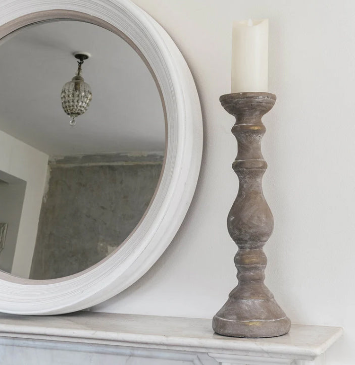WHITE ROUND MIRROR
