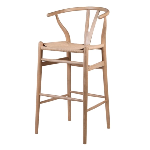 WISHBONE BAR STOOL - NATURAL ELM