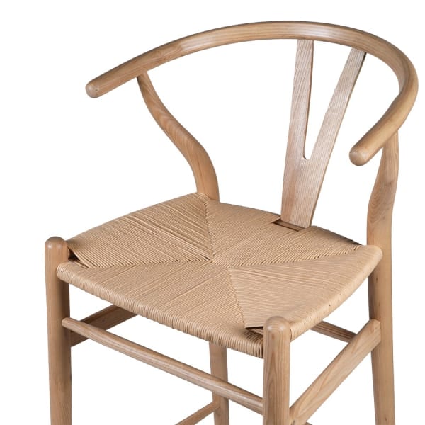 WISHBONE BAR STOOL - NATURAL ELM