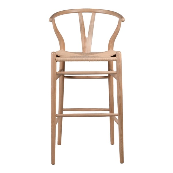 WISHBONE BAR STOOL - NATURAL ELM