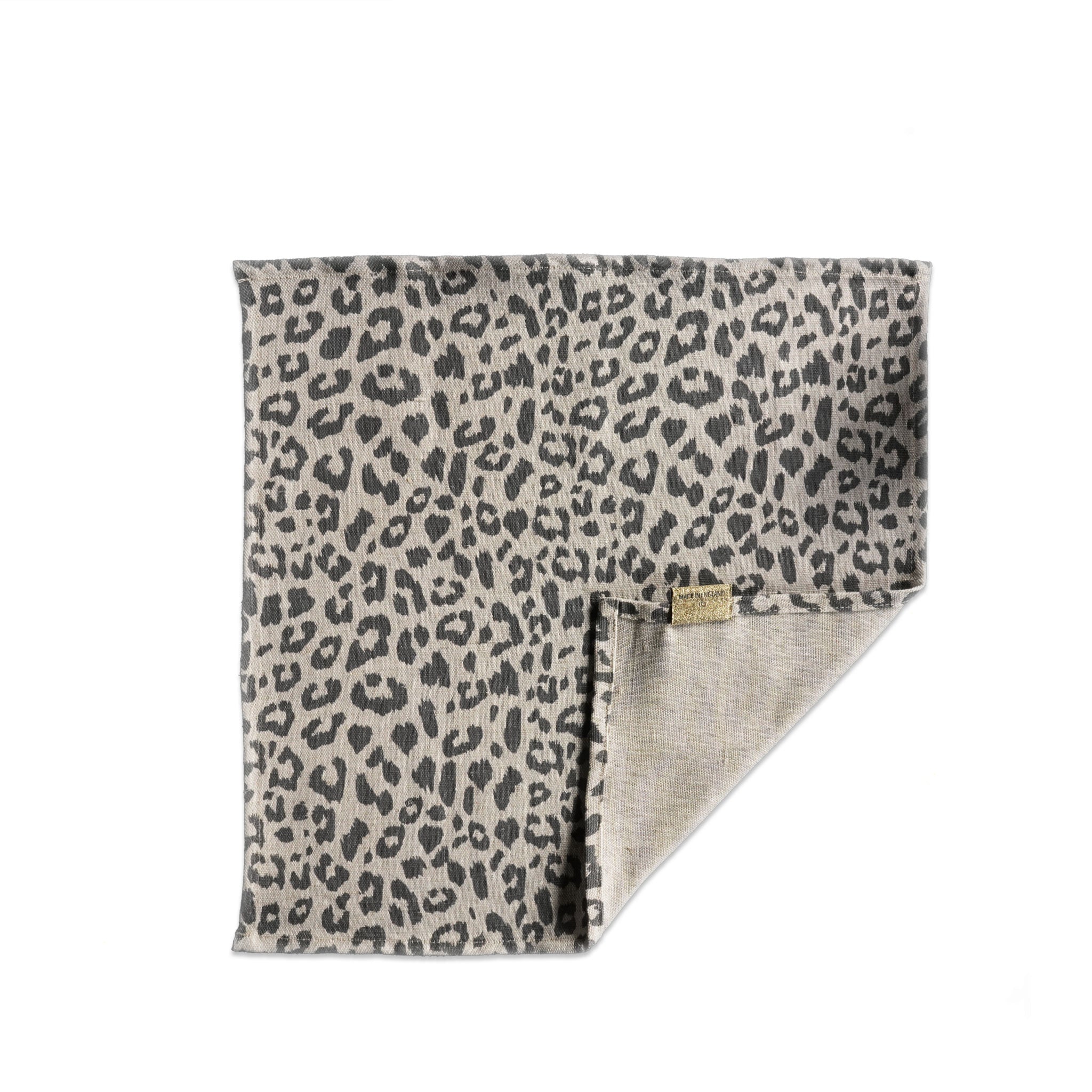 LEOPARD NAPKIN - GREY/LINEN